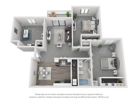 a floor plan of a bedroom apartment